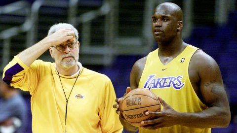 Phil Jackson con Shaquille O\'Neal