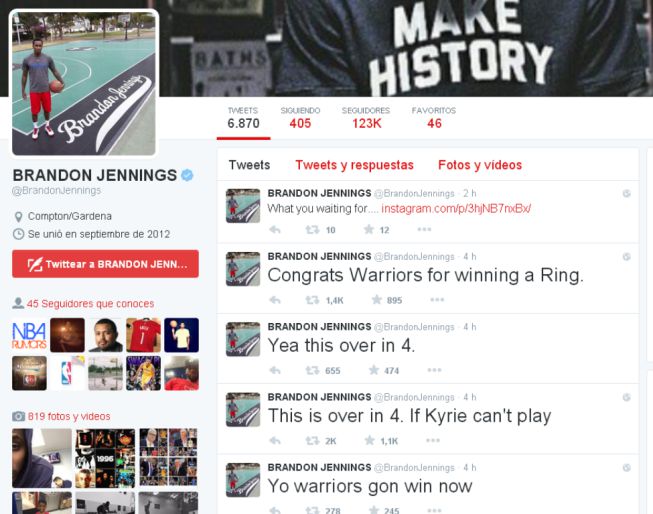 ¿Pitoniso Jennings?: "Felicidades a los Warriors por el anillo"