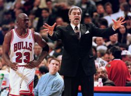 Michael Jordan y Phil Jackson el año del 72-10 de los Bulls