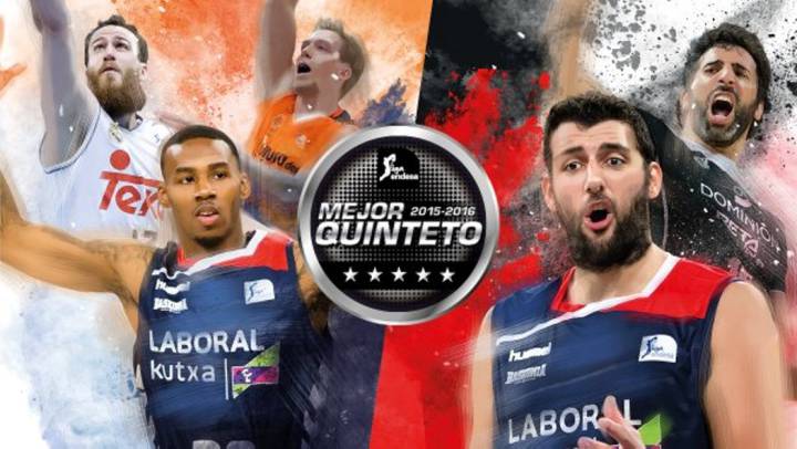 Mejor Quinteto ACB: Sergio Rodríguez, Adams, Mumbrú, Hamilton y Bourousis