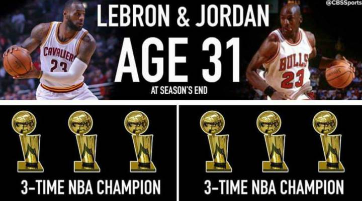 Comparan las carreras de LeBron y Jordan a los 31 años
