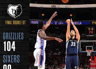 Marc (27) avasalla y Embiid acaba pateando una silla