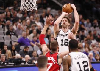 Los Spurs de Pau Gasol (4 tapones) barren a los Raptors
