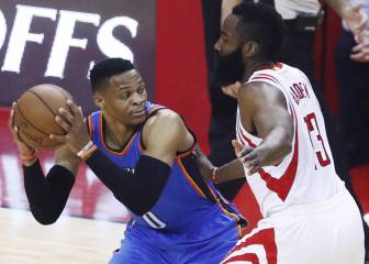 Harden pone el 2-0 pese a un Westbrook histórico: 51+10+13