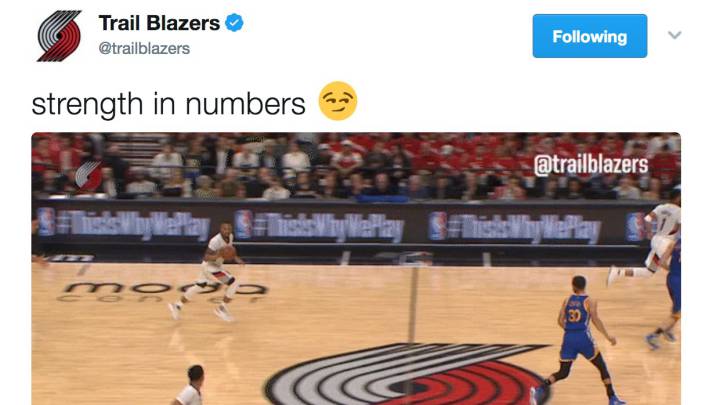 El Twitter de los Blazers intentó ridiculizar a los Warriors...