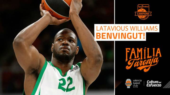 El ala-pívot Latavious Williams, nuevo fichaje de Valencia Basket