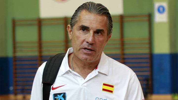 Sergio Scariolo, durante un entrenamiento de la Selección.
