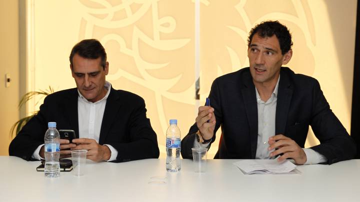 José Montero, vicepresidente de la FEB, y Jorge Garbajosa, presidente.