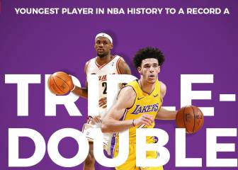Lonzo (19+12+13) hace historia y bate el récord de LeBron