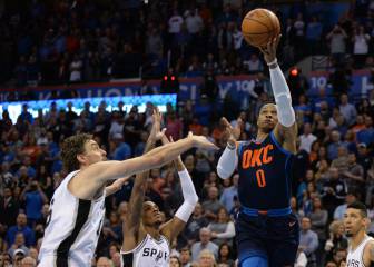 Los Thunder sobreviven contra unos Spurs sin cinco jugadores