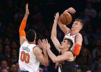 Enes Kanter llegó al Madison en muletas... ¡Y fue titular!