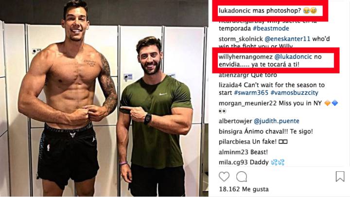 El troleo de Luka Doncic a los músculos de Willy: "Photoshop?"