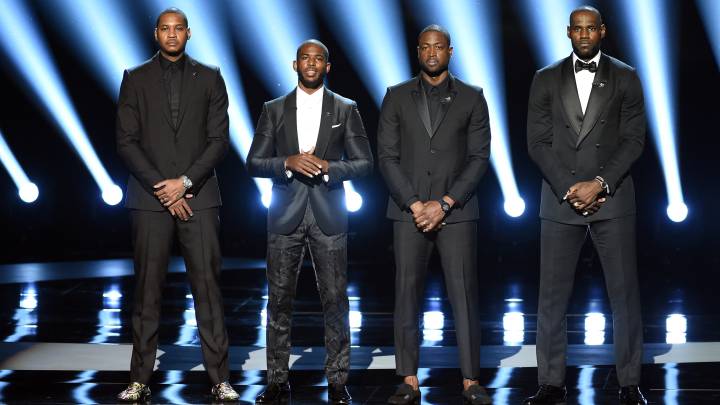 Carmelo Anthony, Chris Paul, Dwyane Wade y LeBron James