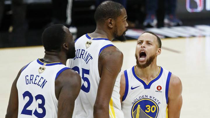 Draymond Green, Kevin Durant y Stephen Curry