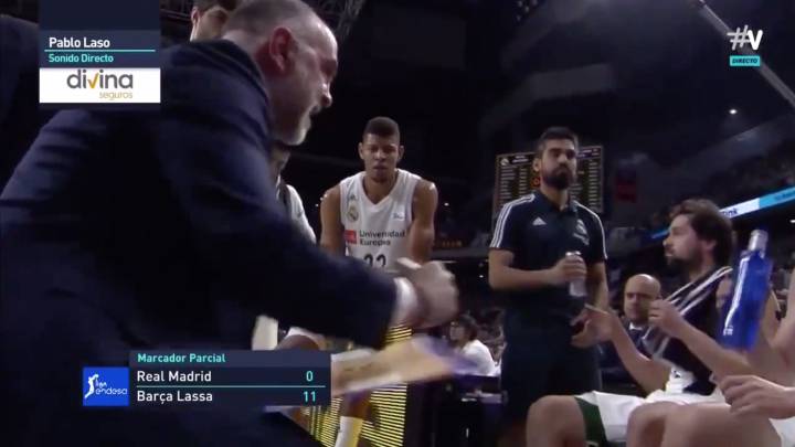 Posiblemente la mayor bronca de Laso tras un 0-11 de parcial