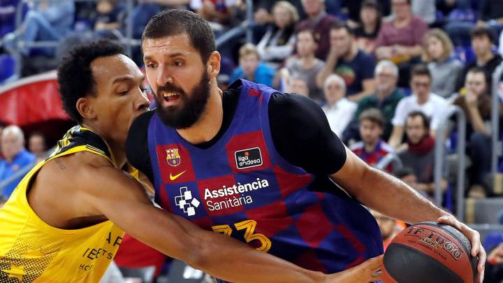 Nikola Mirotic, durante el partido de la Liga Endesa que ha enfrentado al Barcelona y al Iberostar