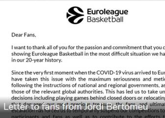 La suspensión de la Euroliga, por lo menos hasta el 11 de abril