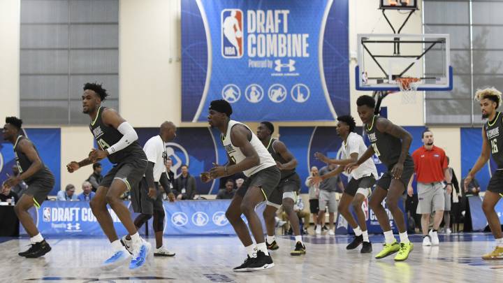 Jugadores entrenando antes del Draft de la NBA