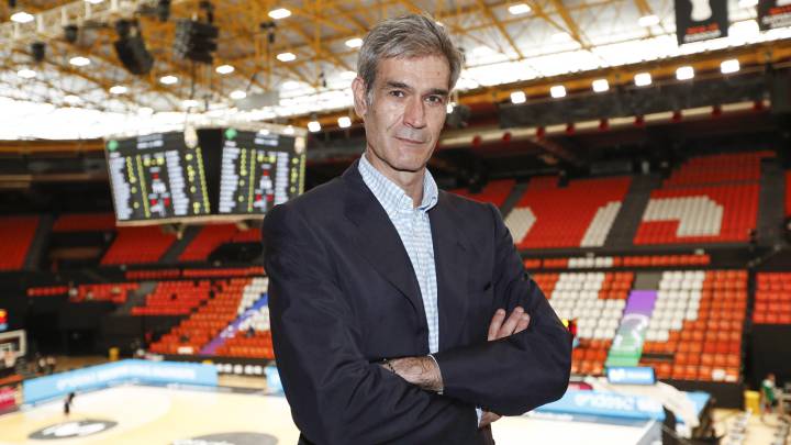 Antonio Martín, presidente de la ACB, en La Fonteta.