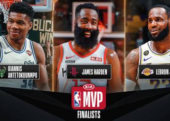 LeBron, Harden y Antetokounmpo pelearán por el MVP del curso