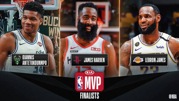 Premios NBA 2020: LeBron, Harden y Antetokounmpo pelearán por el MVP del curso