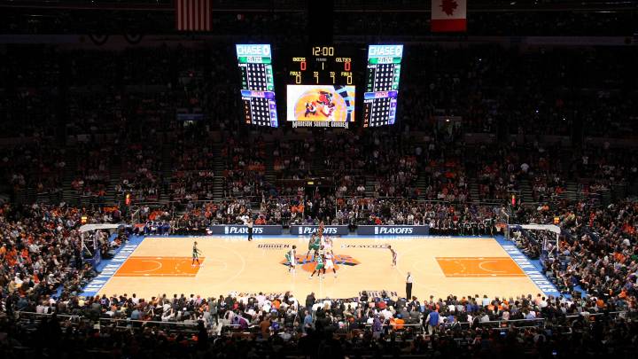 El Madison Squar Garden en un partido de los playoffs entre New York Knicks y Boston Celtics.