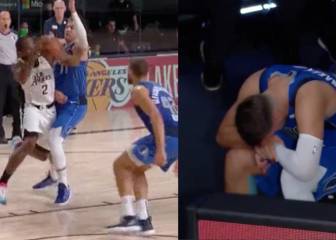El rodillazo de Kawhi que ha lesionado a Doncic y sus lágrimas después hundido en el banquillo