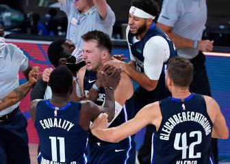 La alegría de Doncic y los Mavericks tras el increíble triple del esloveno