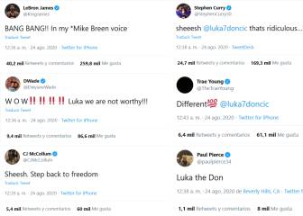 La NBA se rinde a Doncic: la reacción de LeBron, Curry, Wade...