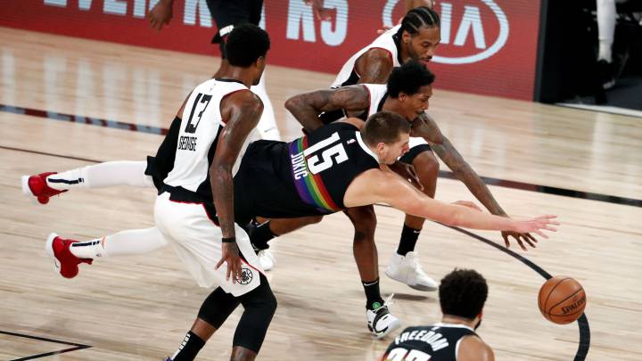 Nikola Jokic, durante el partido de la NBA que ha enfrentado a Denver Nuggets y a Los Angeles Clippers