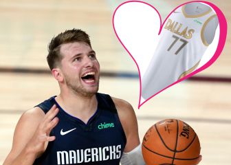 La reacción de Luka Doncic a la camiseta 'madridista' de los Mavs