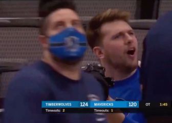 La escena viral de Luka Doncic con su equipo 4 abajo en la prórroga