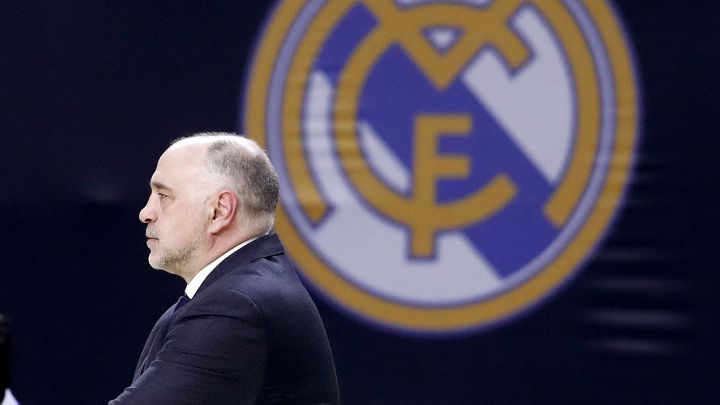 Pablo Laso, entrenador del Real Madrid, durante el partido de Euroliga contra el Zalgiris.