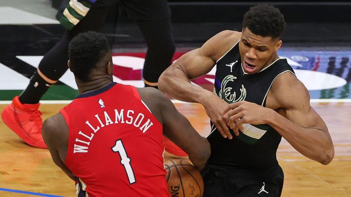 Zion Williamson y Giannis Antetokounmpo