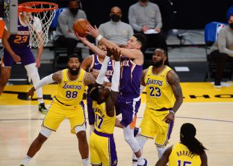 Ni la ridícula expulsión de Booker frena a los Suns: victoria ante los Lakers a pesar de un buen LeBron