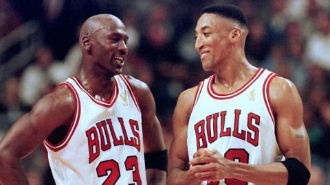 Michael Jordan y Scottie Pippen