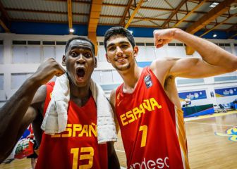 Usman Garuba y Santi Aldama, con las categorías inferiores de la NBA.