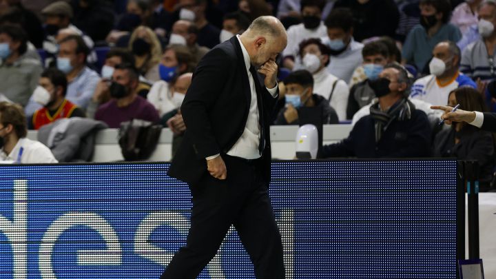 El entrenador del Real Madrid, Pablo Laso, valora la victoria de su equipo ante el Mónaco, en la 23ª jornada de la Euroliga 2021-22.