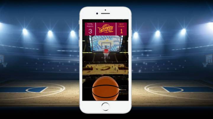 Encesta canastas AR en el móvil con este juego de los Cleveland Cavaliers
