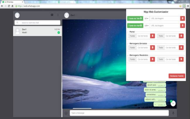 whatsapp web color