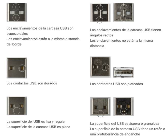 diferencias entre conectores Apple auténticos y falsos