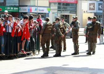 El fuerte resguardo policial que tuvo la Roja en el hotel