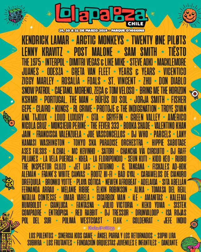 Lollapalooza Chile da a conocer su line up para la versión 2019 AS Chile