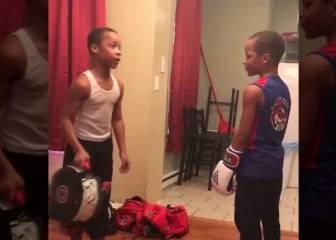 El inspirador entrenamiento de boxeo de estos hermanos en la cuarentena