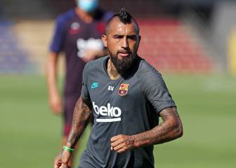 El eufórico festejo de Arturo Vidal en las tribunas del Camp Nou