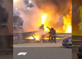 ¡Así se salvó Grosjean tras impactante accidente en la F1!