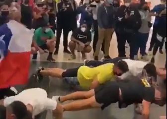 Protesta en el Costanera Center tras el cierre de los gimnasios: ejercicios en pleno mall
