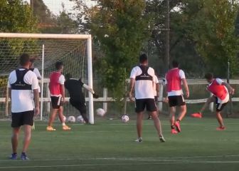 La espectacular tapada doble de Carabalí en la práctica alba