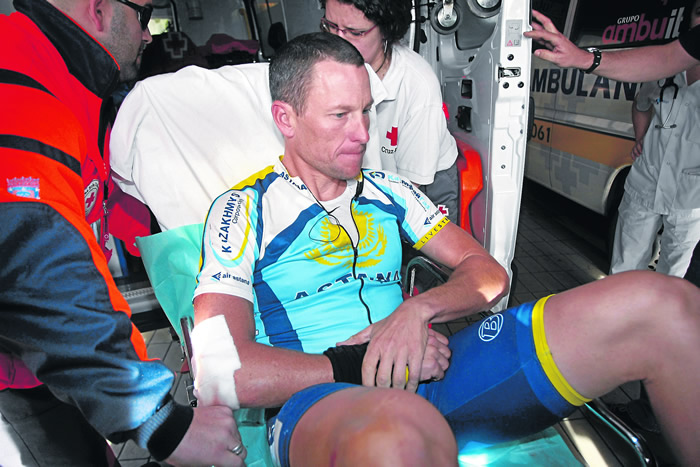 Armstrong se rompió la clavícula en la Castilla y León
