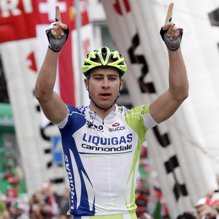 Sagan gana la tercera etapa, Damiano Cunego nuevo líder